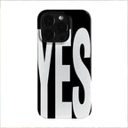 YES NO Letter Art iPhone Case for 16 15 14 13 12 11 Pro Max