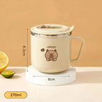 WORTHBUY Capybara Kids Water Cup 316 Stainless Steel Straw Mug