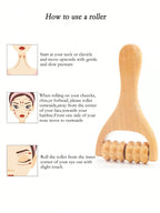 Wooden Roller Massager for Face, Neck, Shoulder & Body Relaxation