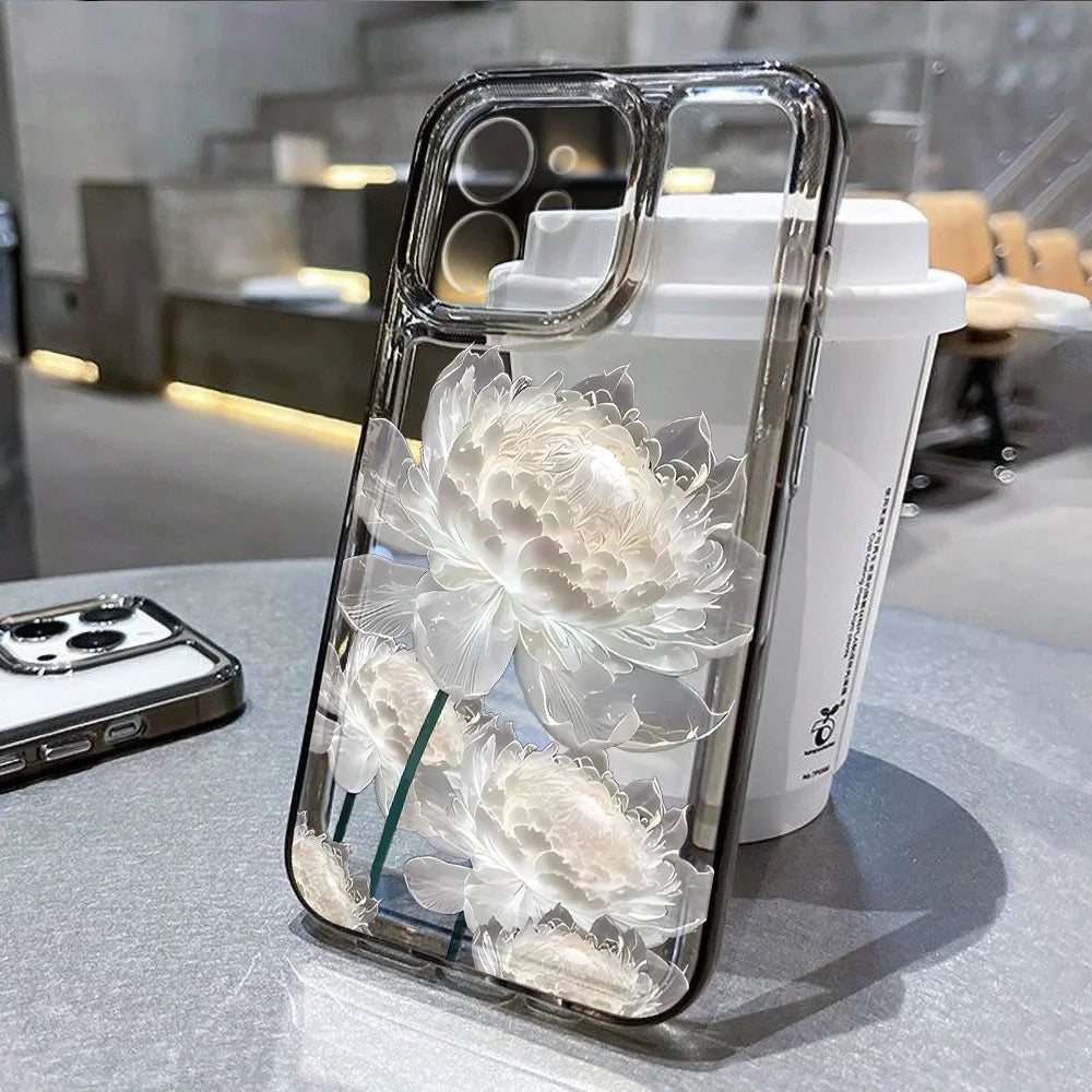 Flower Phone Case For iPhone 16 13 15 11 12 14 17 Pro Max Air 16E XS XR 7 8 SE Shockproof
