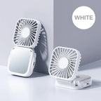 Handheld Mini Fan with Mirror UK 500mAh USB Rechargeable Fan