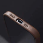 Retro Leather MagSafe Case for iPhone 12 13 14 15 16 17 Pro Max