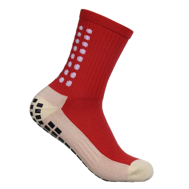 Men Non Slip Grip Football Socks Mid Calf Anti Slip Sports Running