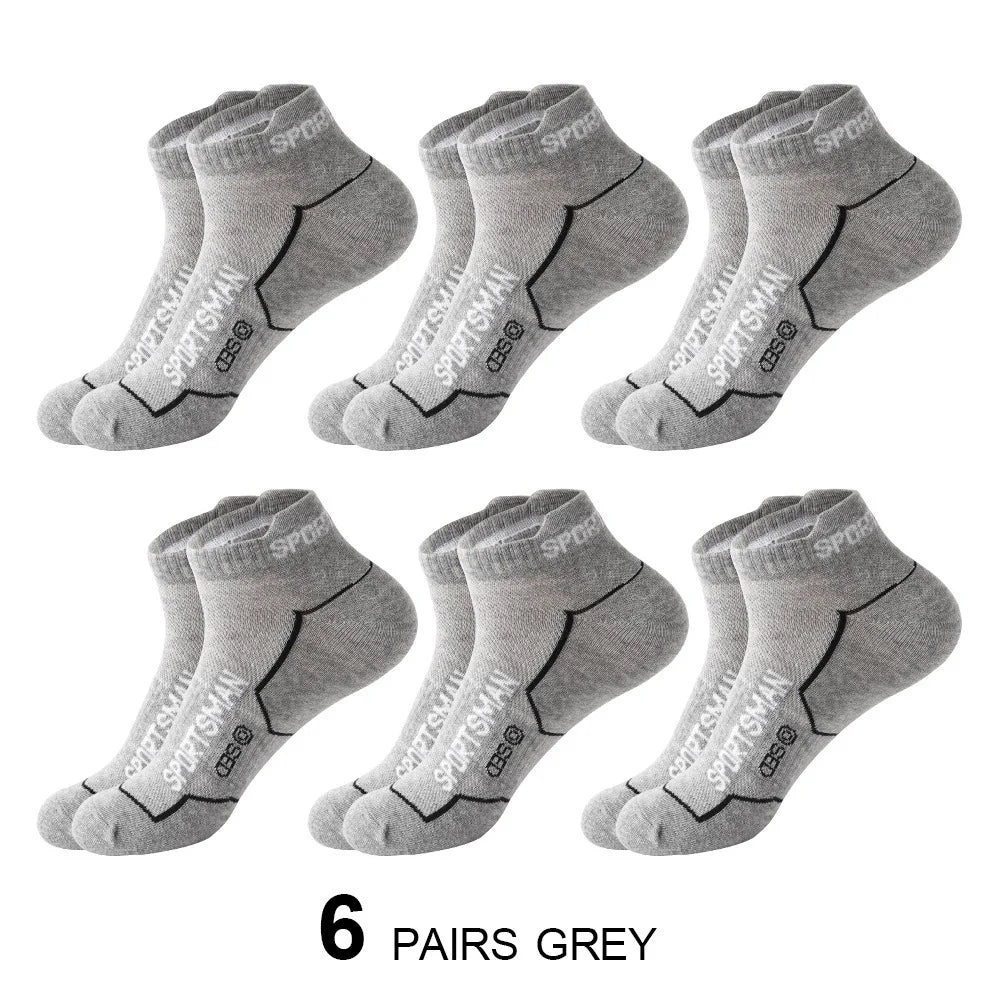 6 Pairs Men Sports Socks Breathable Mesh Running Basketball Socks
