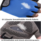 Half Finger Gym & Cycling Gloves Anti-Slip Breathable