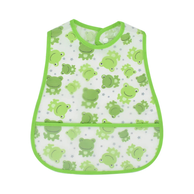 Cartoon EVA Waterproof Baby Bib with Pocket Feeding Apron