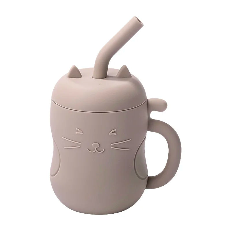 Baby Silicone Straw Cup Leakproof Snack Container