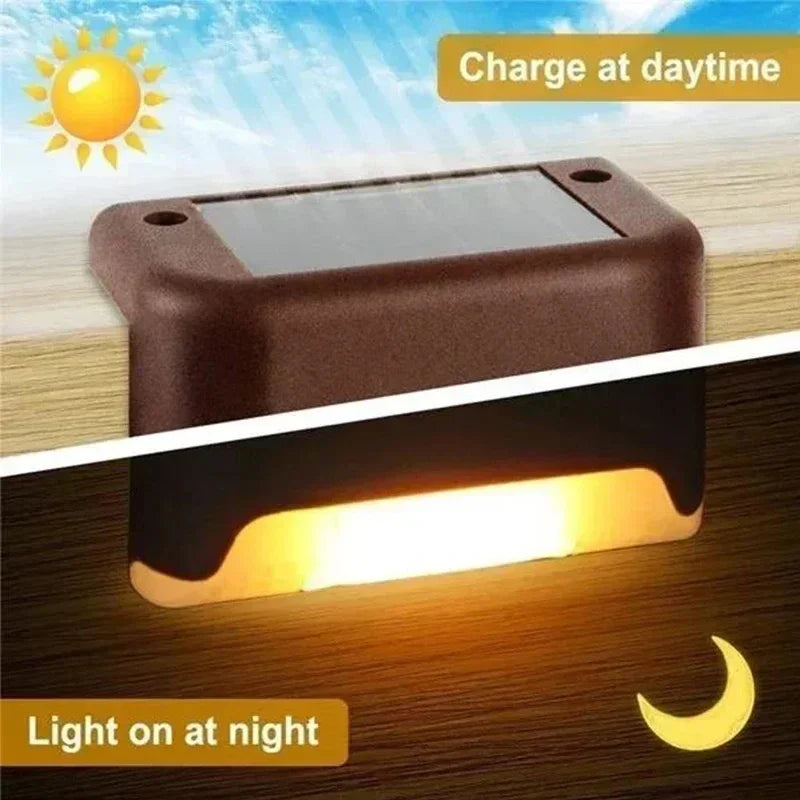 Waterproof Solar LED Step Lights for Garden & Patio Decor