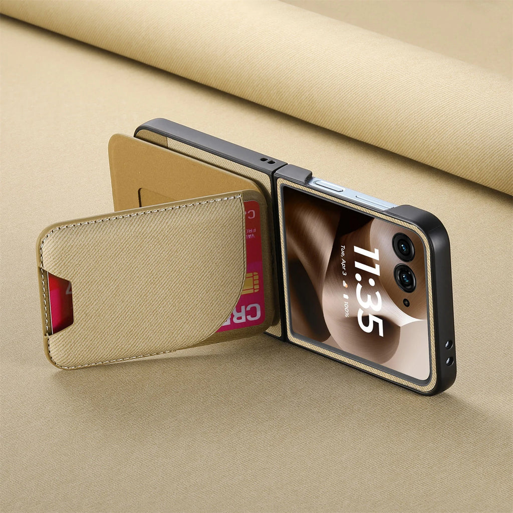 MagSafe Leather Card Holder Case for Motorola Razr 70 60 50 Ultra