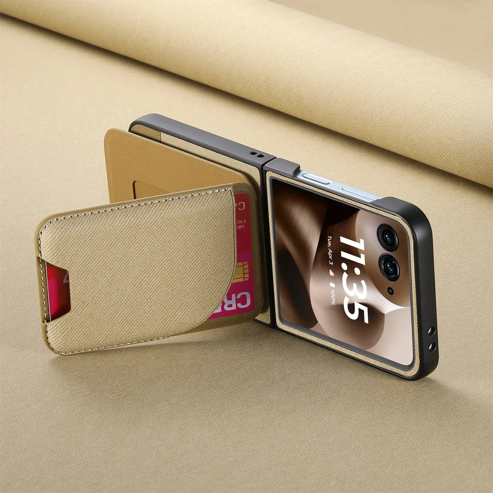 MagSafe Leather Card Holder Case for Motorola Razr 70 60 50 Ultra