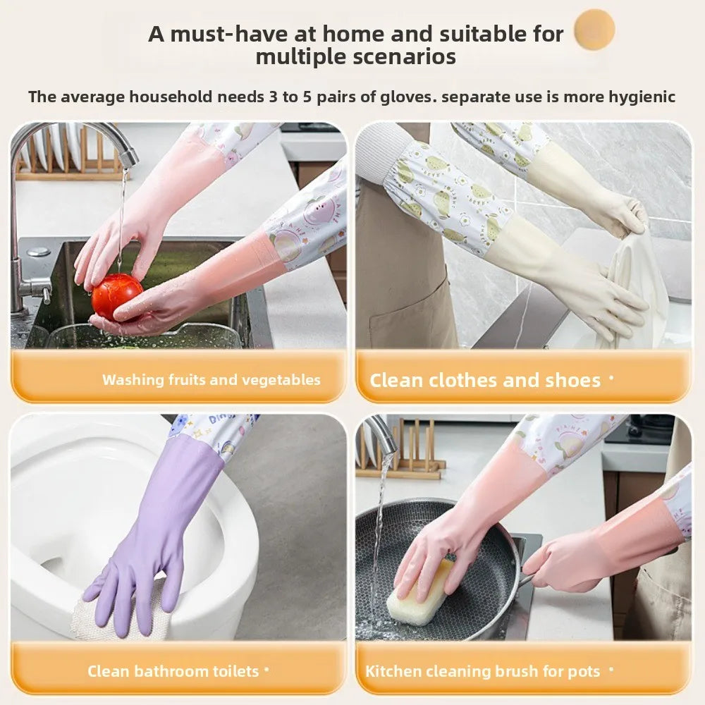 Winter Waterproof Rubber Gloves Fleece Lined Work Gloves