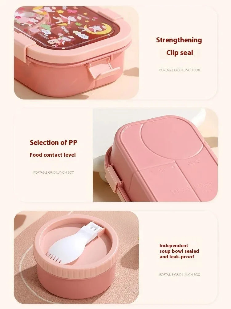 Cartoon Lunch Box 1000/1350ML Sealed Leakproof Bento Food Container