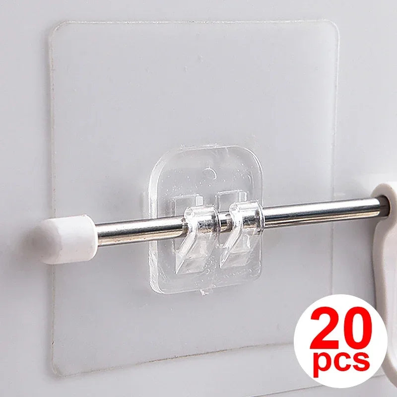 Transparent Adhesive Wall Hooks No-Drill Kitchen & Bathroom Hooks