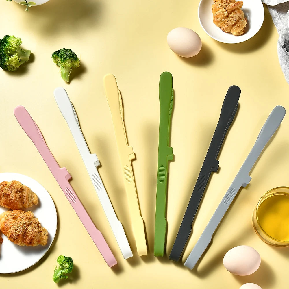 Silicone Grill Tongs Non-Stick – Heat Resistant BBQ Food Serving Clamp