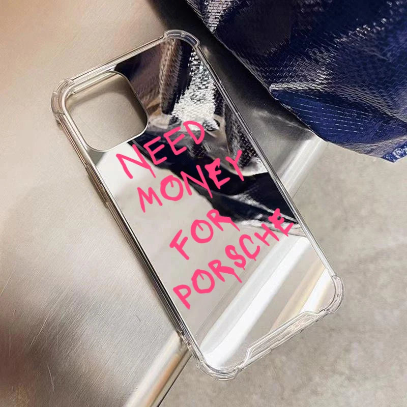 Graffiti Mirror Acrylic Case for iPhone 11 12 13 14 15 16 17 Pro Max