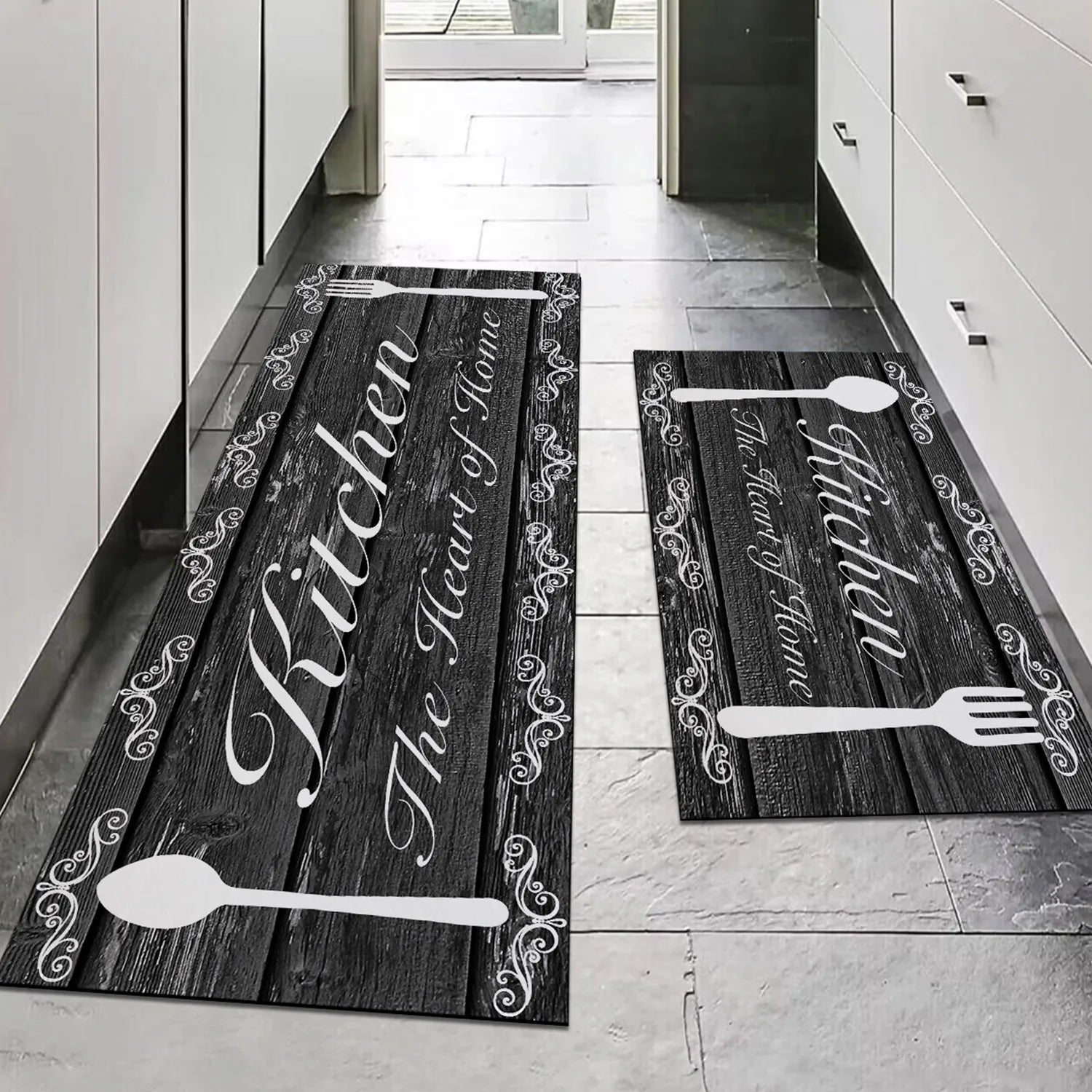 VIKAMA Kitchen Floor Mat UK Absorbent Non-Slip Waterproof Rug