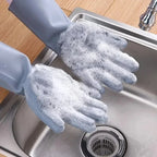 Silicone Dishwashing Gloves Magic Scrubber Gloves