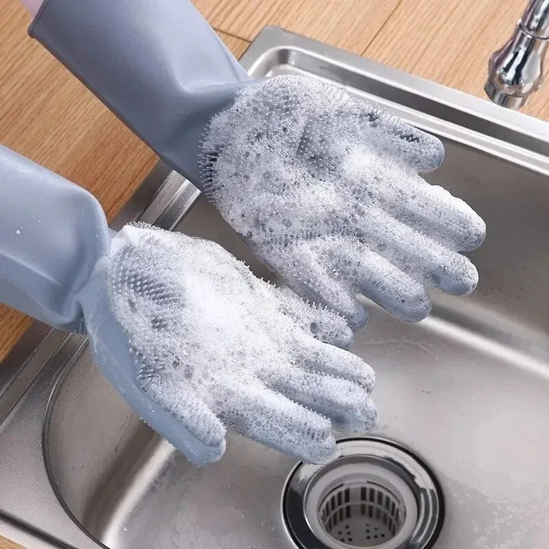 Silicone Dishwashing Gloves Magic Scrubber Gloves Main image