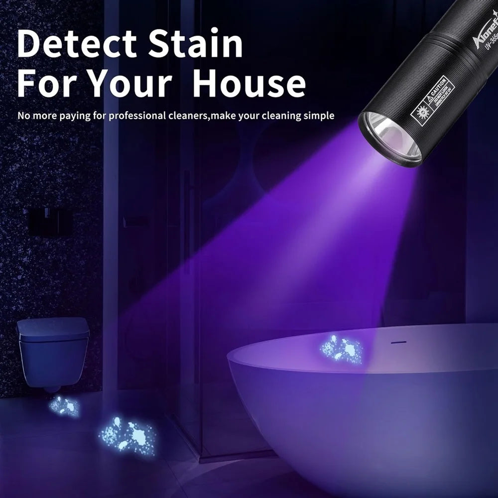 365nm UV Flashlight USB Rechargeable Detection Torch