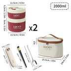 WORTHBUY Portable Thermal Lunch Box 304 Stainless Steel Insulated Bento Box