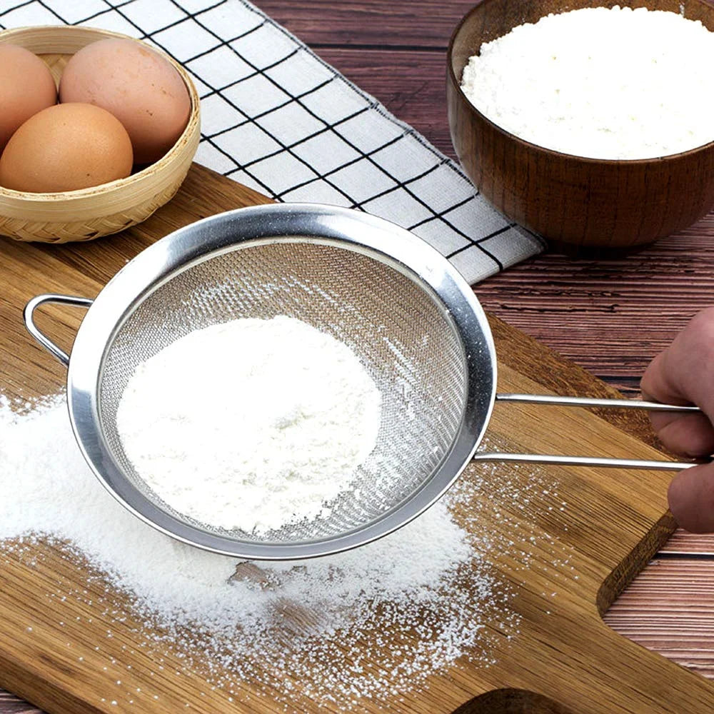 3PCS Fine Mesh Strainer Set Flour Sifter