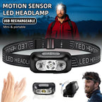 Motion Sensor Rechargeable LED Headlamp Ultra Bright