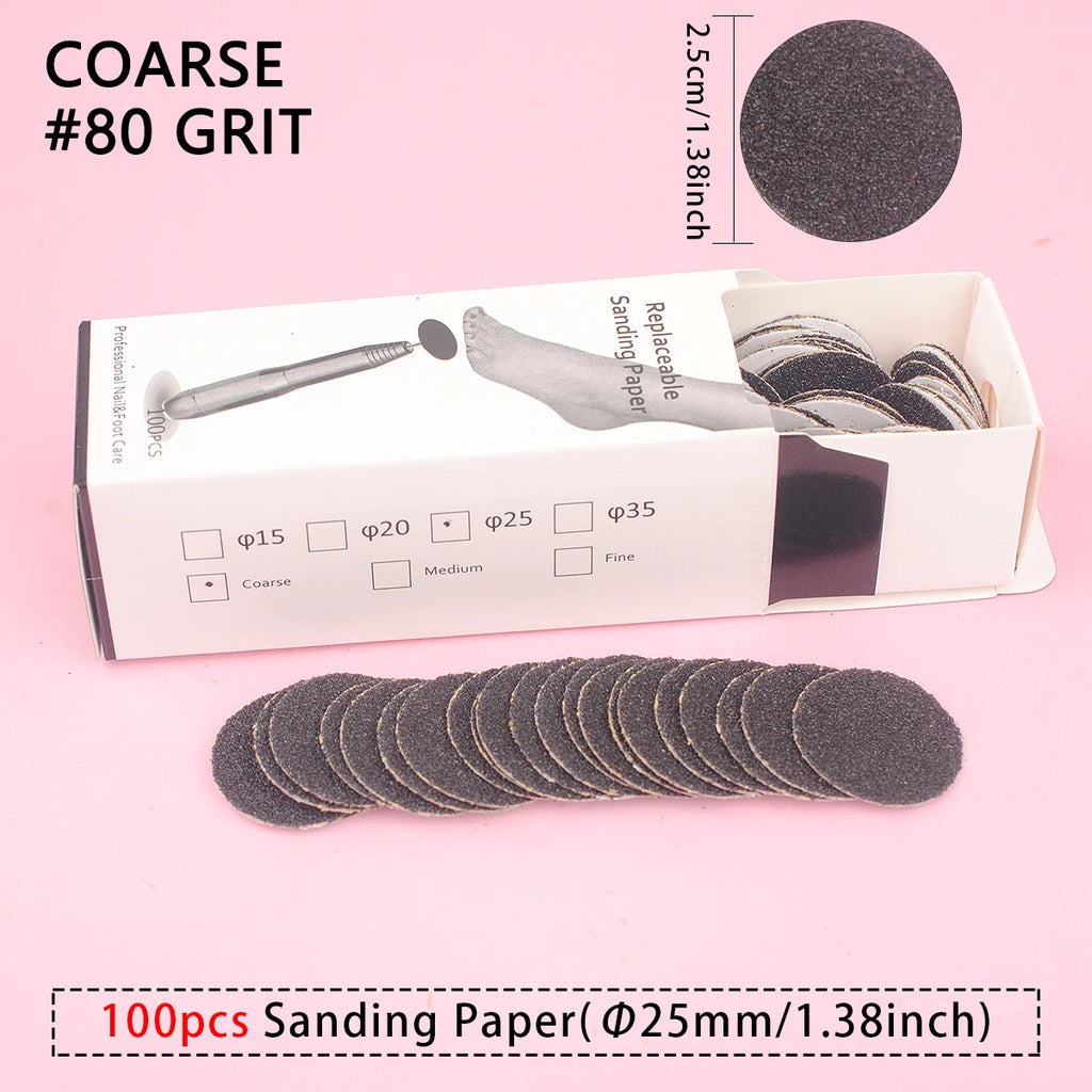 25mm Sandpaper Pedicure Discs Foot File