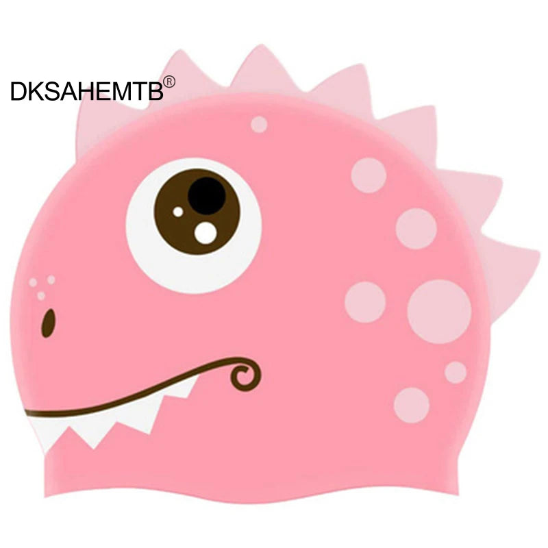 Dinosaur Silicone Swimming Cap Waterproof Long Hair Swim Hat