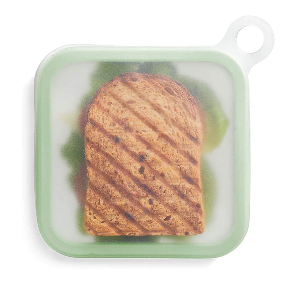 Portable Silicone Sandwich Lunch Box Bento Snack Container with Handle