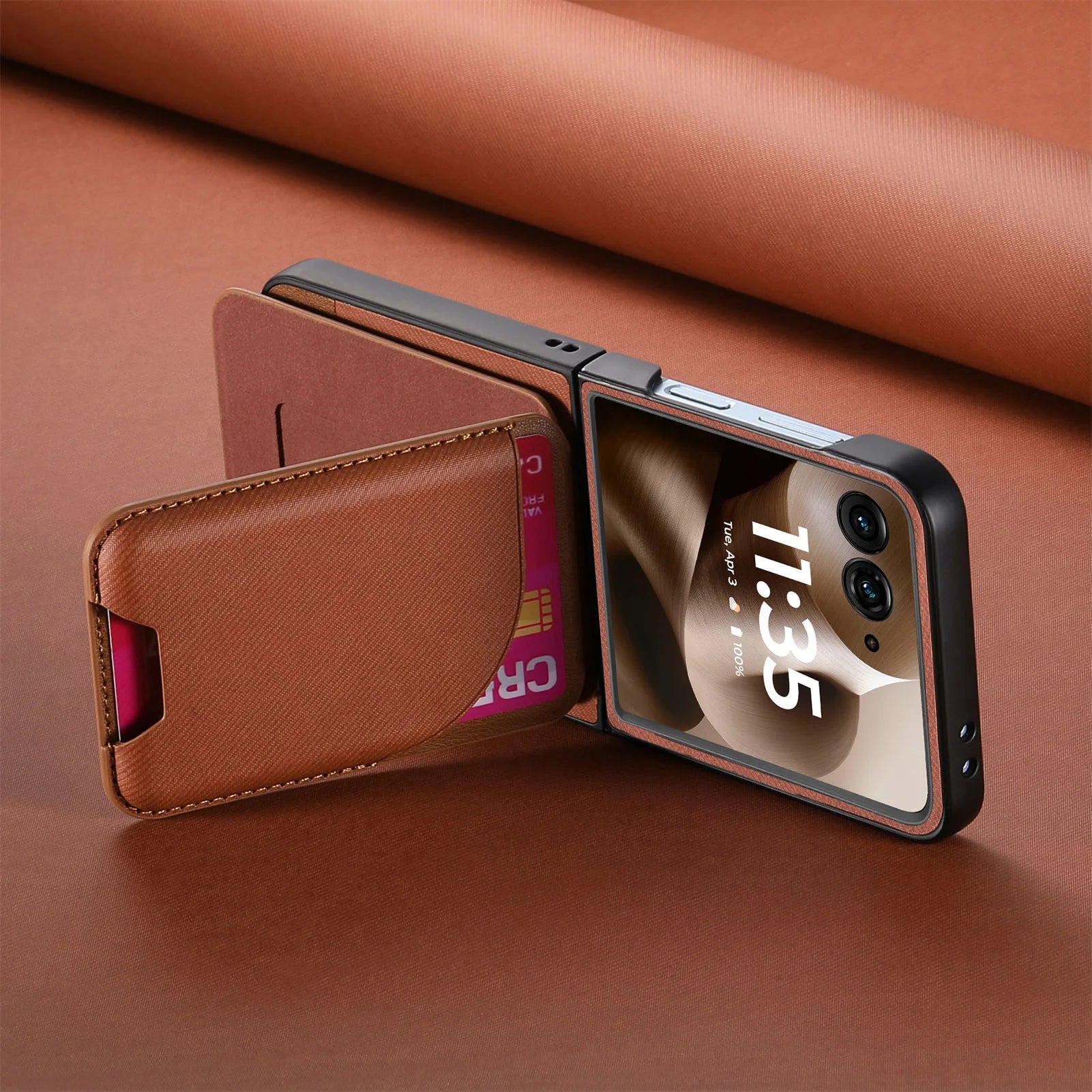 MagSafe Leather Card Holder Case for Motorola Razr 70 60 50 Ultra