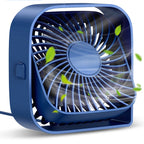 TOPK Mini USB Desk Fan 3 Speed 360° Rotatable Quiet Fan