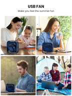 TOPK Mini USB Desk Fan 3 Speed 360° Rotatable Quiet Fan