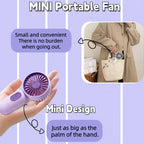 USB rechargeable mini handheld fan by PennyHaul with three-speed settings, compact portable fan for personal cooling.
