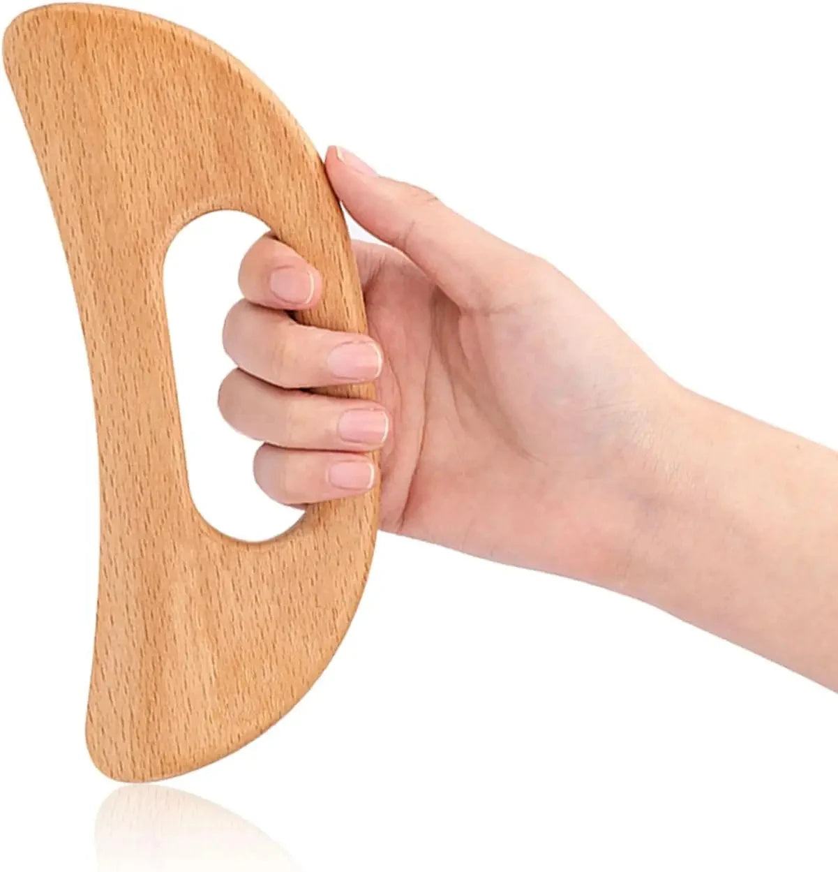 Wooden Gua Sha Scraping Board UK Half-Moon Body Massage Tool