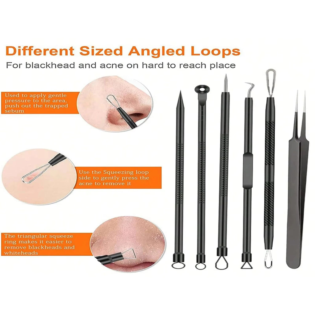 curved acne needle clip extracting stubborn blackhead from nose for clear skin deep pore cleaning tool