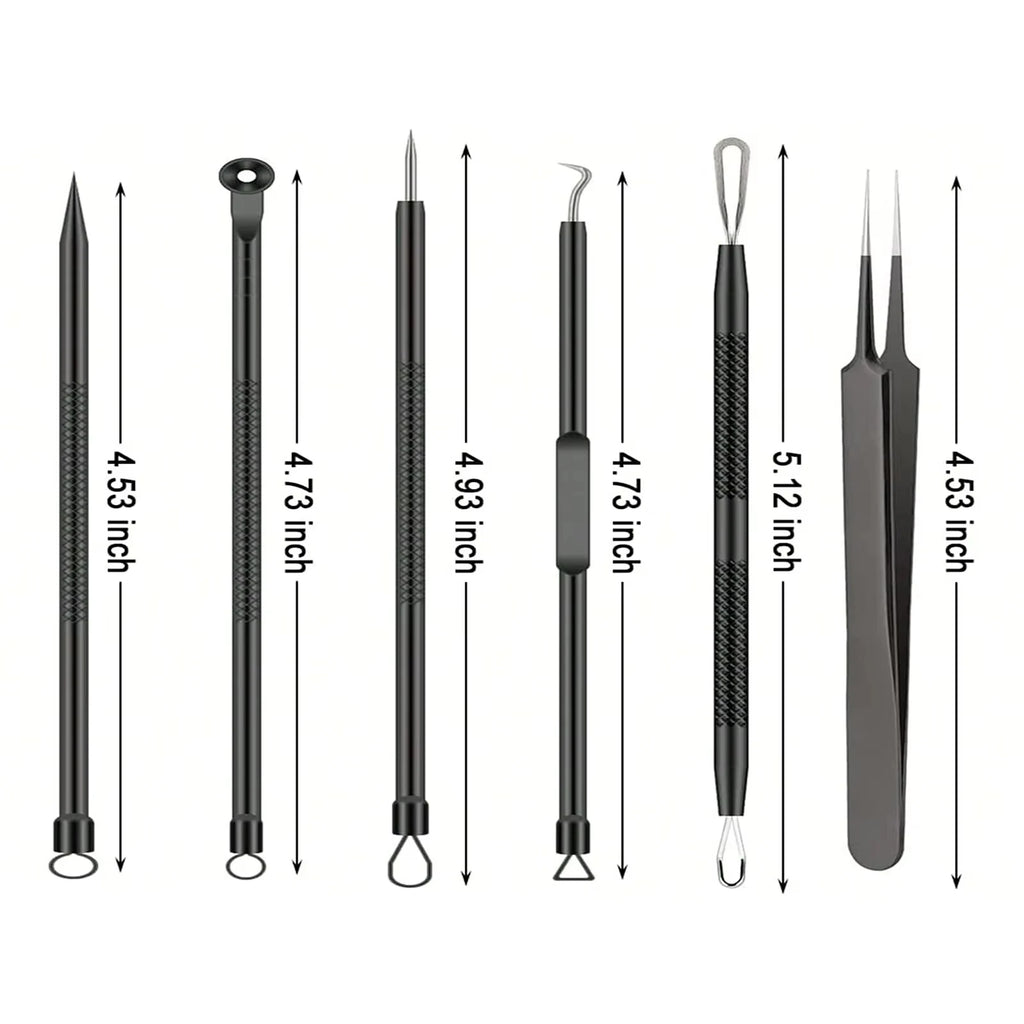 stainless steel acne needle set for extracting blackhead from nose deep pore cleaning skincare tool