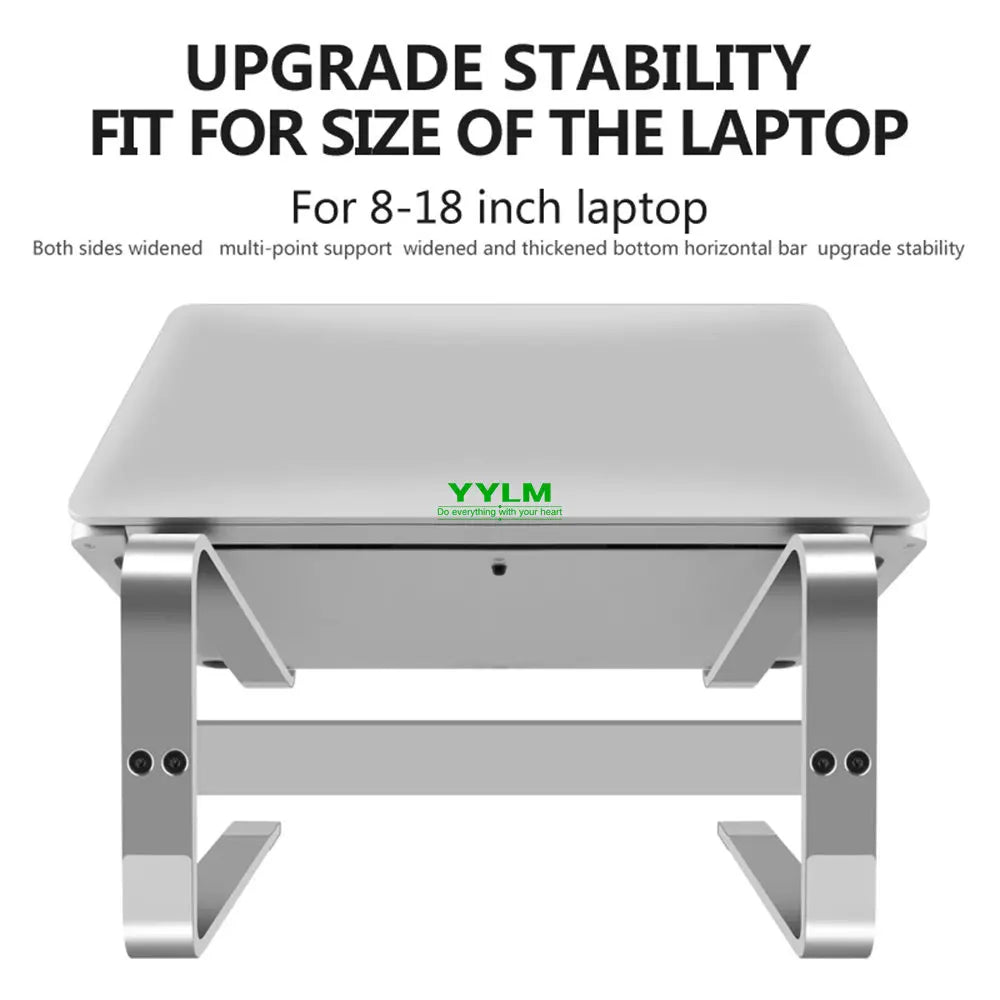 Upgraded stability aluminum laptop holder fit for multiple laptop sizes