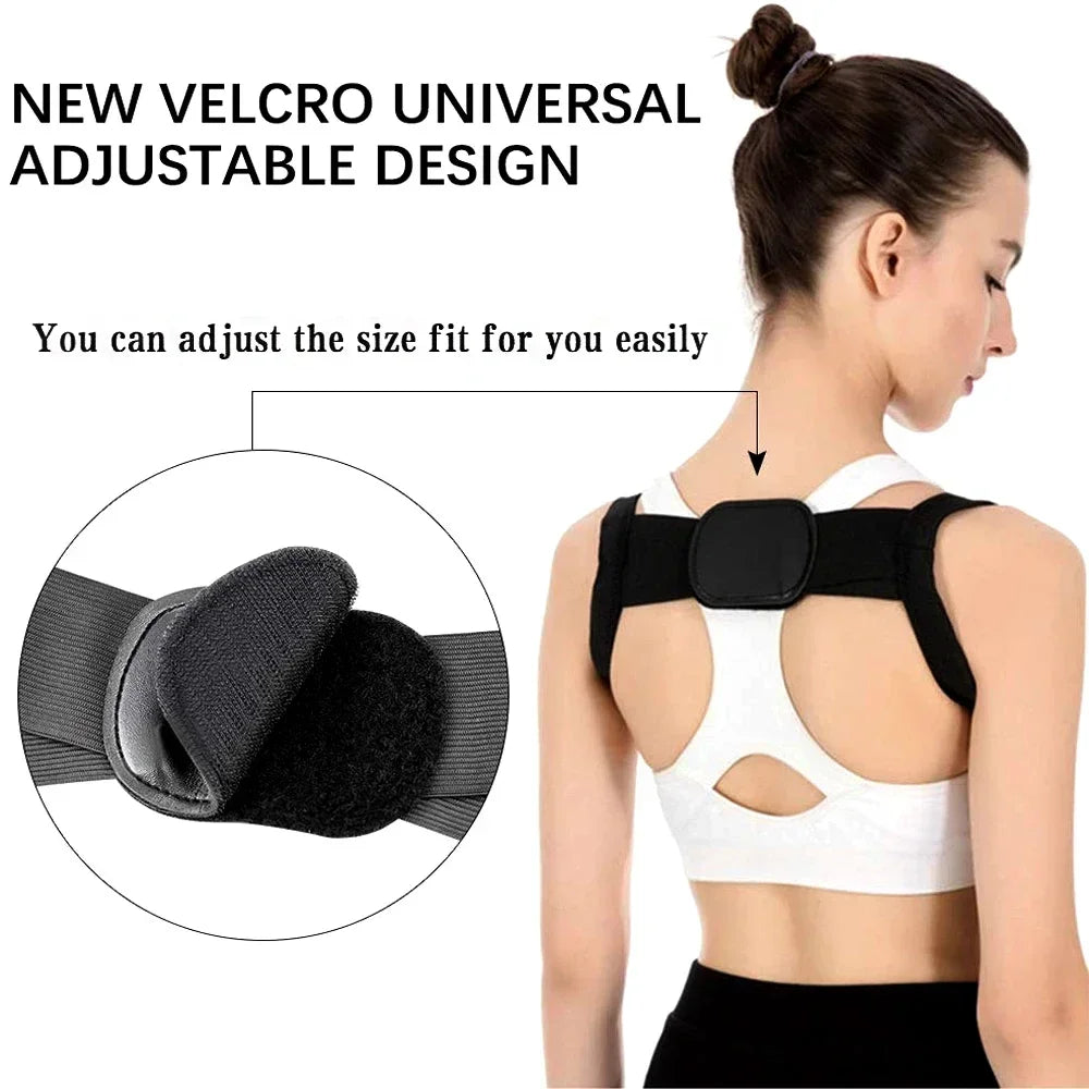 adjustable back posture corrector universal fit design worn by man and woman for posture correction