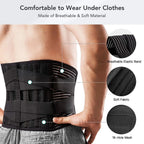 man wearing an adjustable lumbar support belt under shirt for comfortable lower back stability