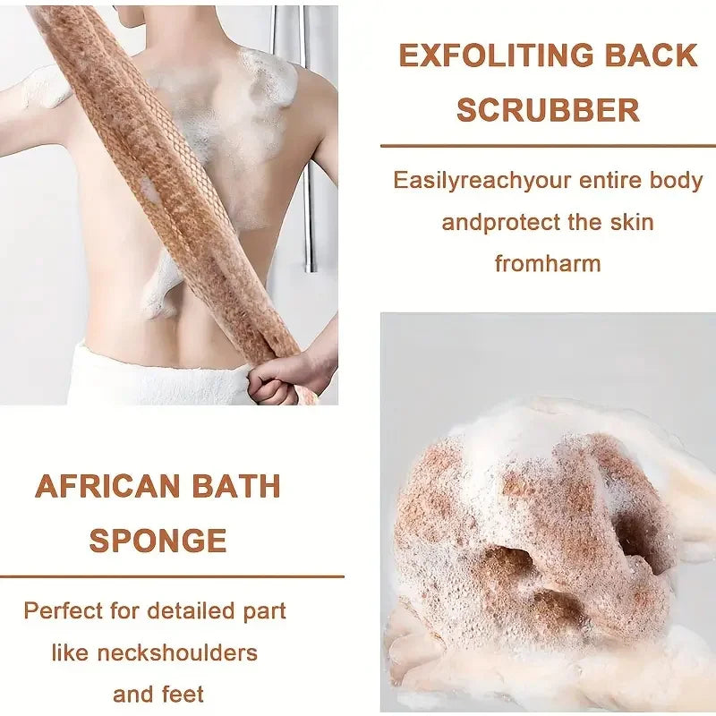 african exfoliating sponge stretchable net texture close up showing bath scrubber material for body cleansing