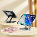 All metal 360 rotatable desktop stand for tablet and smartphone holding iPad on desk