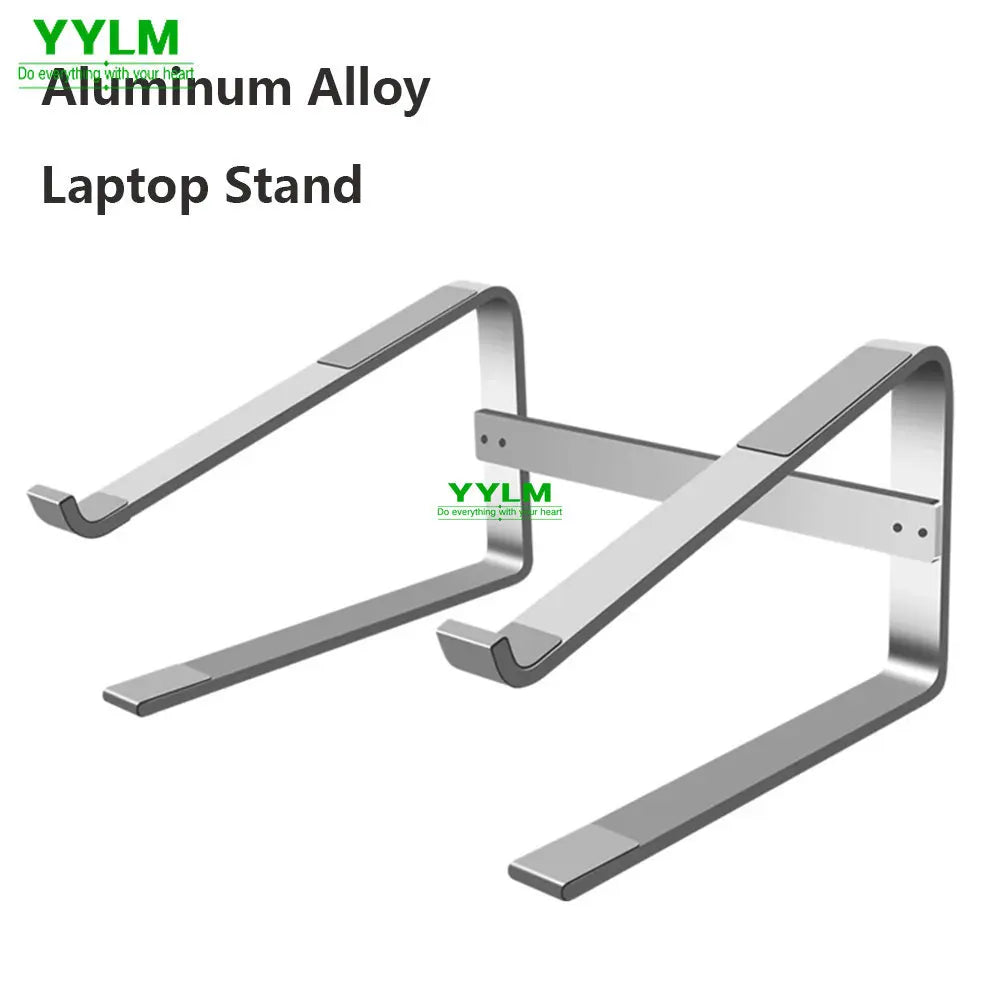 Premium aluminum alloy laptop stand and notebook riser in silver