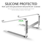 Silicone protected anti-slip pads on aluminum laptop stand