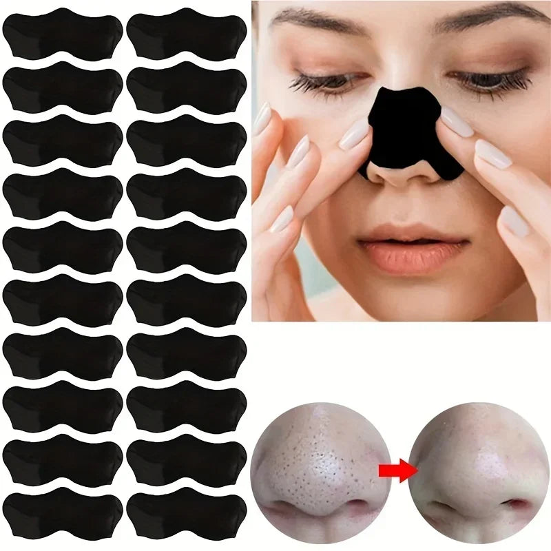 Blackhead Nose Strips 15-piece combo pack layout for regular water-activated pore cleansing