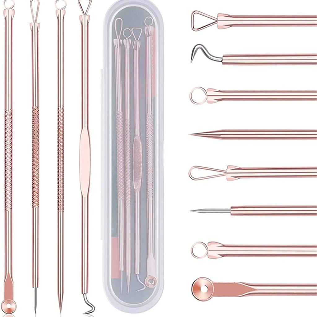 blackhead remover acne needle set inside storage case for extracting blackhead from nose deep pore cleaning