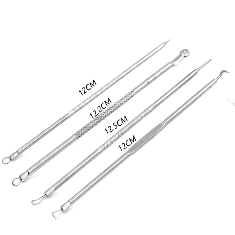 stainless steel blackhead remover acne needle set for hygienic nose pore cleaning and facial blemish removal