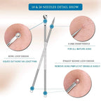 blackhead remover acne needle tip diagram showing precision loops for nose pore cleaning and blemish extraction