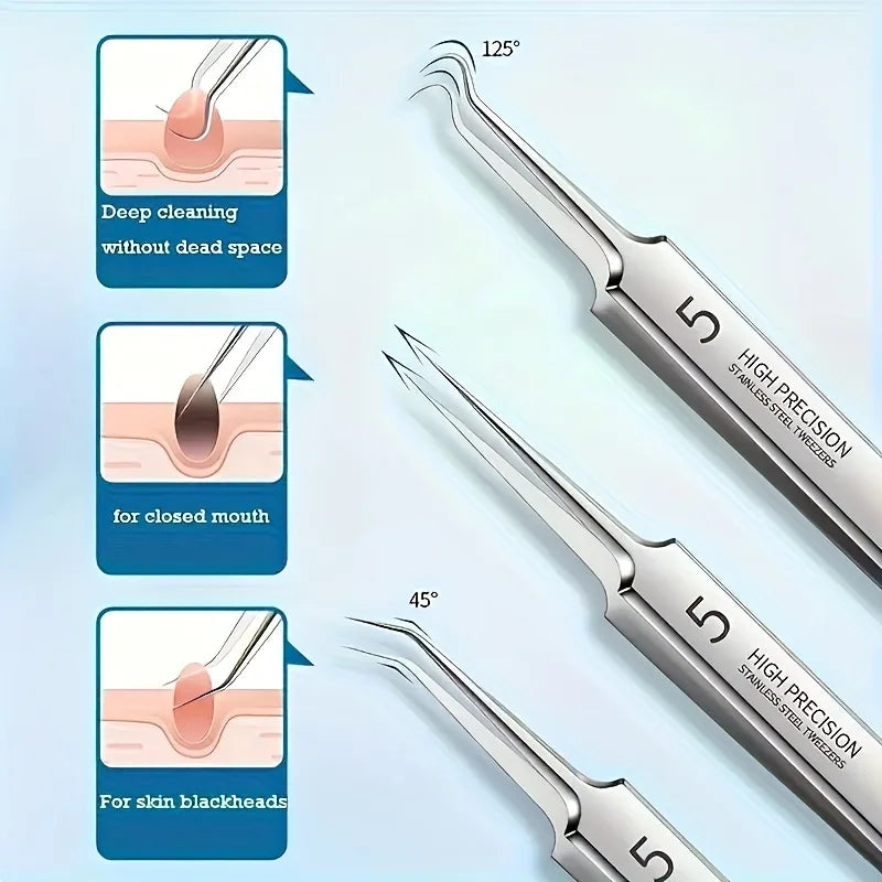 blackhead remover tweezers extracting blackhead from nose for clear skin deep pore cleaning acne tool