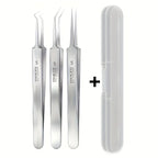 stainless steel blackhead remover tweezers set for hygienic nose pore cleaning and facial acne extraction