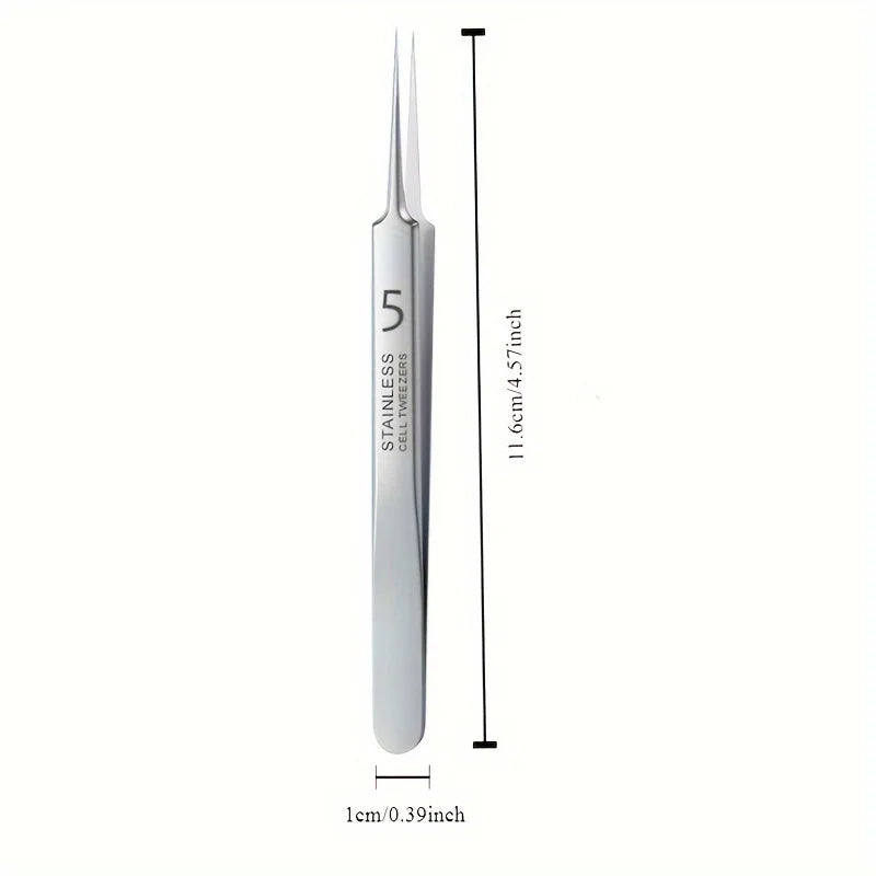Blackhead tweezers straight needle tip diagram for deep pore acne and spot removal.